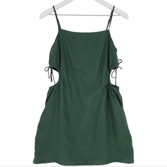 Aerie‎ Green Side Hollow Cutout Mini Dress Stretch Woman's Small a1 - Picture 1 of 5